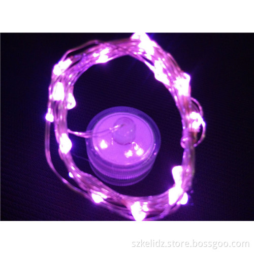 2017 Christmas Micro Waterproof Button Battery Operated Silver Wire String Starry Light For Bottle Decoration